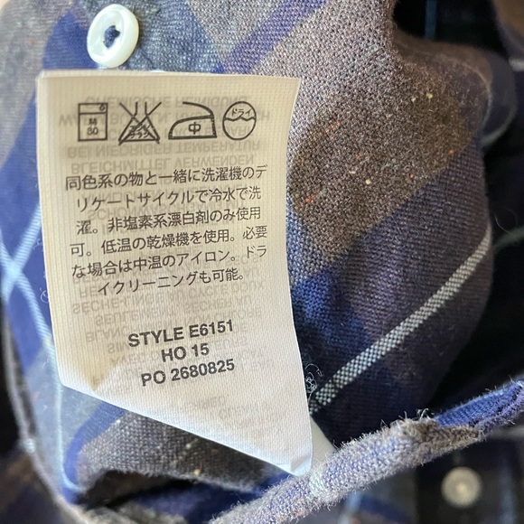 J. Crew Albiate Milano Blue Plaid Cotton Flannel Casual Button Down Shirt Size M - Picture 6 of 6